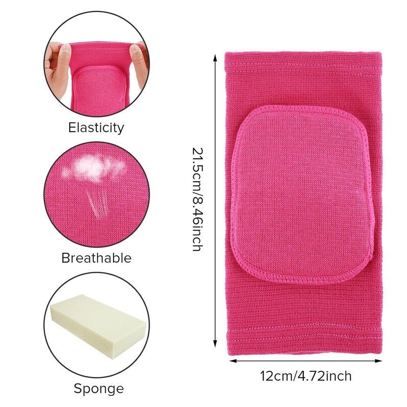 COMNICO Arm Brace Pads Elbow Protector Strap Pair, Breathable Anti-Collision Sponge Tendonitis Fitness Volleyball Basketball Tennis Golfers Knee Support Band for Kids Men Women Elderly(Rose red) - Image 2